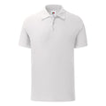 White - Front - Fruit Of The Loom Mens 65-35 Tailored fit polo