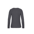 Dark Grey - Back - B&C Womens-Ladies #E150 Long Sleeve T-Shirt