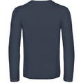 Navy - Back - B&C Mens #E190 Long Sleeve T-Shirt