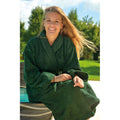 Dark Green - Back - A&R Towels Adults Unisex Bath Robe With Shawl Collar
