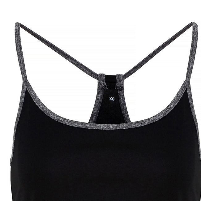 Black-Black Melange - Side - TriDri Womens-Ladies Yoga Vest