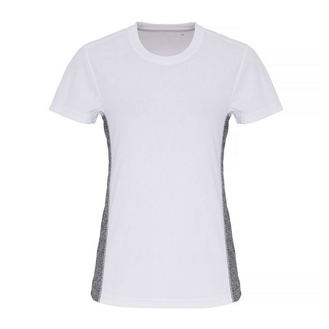White-Black Melange - Front - TriDri Womens-Ladies Contrast Panel Performance T-Shirt