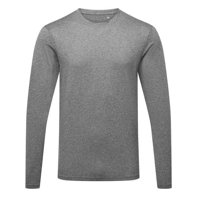 Black Melange - Front - TriDri Mens Long Sleeve Performance T-Shirt