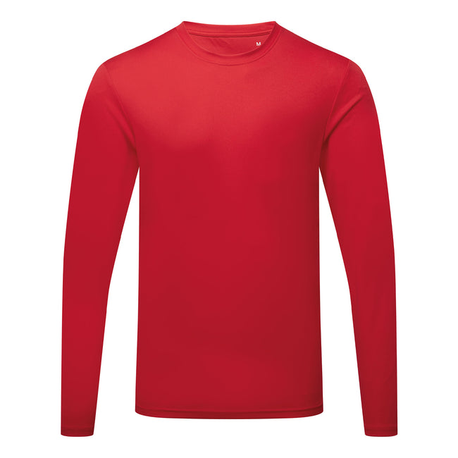 Fire Red - Front - TriDri Mens Long Sleeve Performance T-Shirt