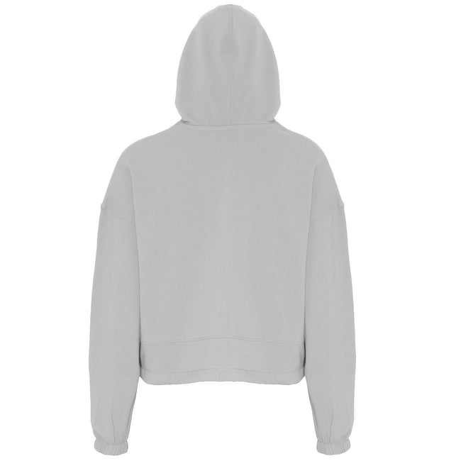 Heather Grey - Back - TriDri Womens-Ladies Cropped Oversize Hoodie