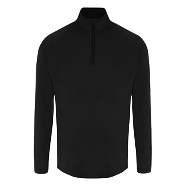 Black - Front - TriDri Mens Long Sleeve Performance Quarter Zip Top