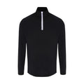 Black-White - Front - TriDri Mens Long Sleeve Performance Quarter Zip Top
