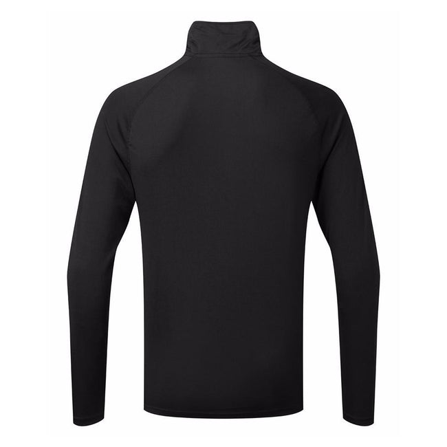 Black-White - Back - TriDri Mens Long Sleeve Performance Quarter Zip Top