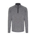 Black Melange-Black - Front - TriDri Mens Long Sleeve Performance Quarter Zip Top