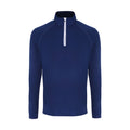 Navy-White - Front - TriDri Mens Long Sleeve Performance Quarter Zip Top