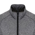 Black Melange-Black - Side - TriDri Womens-Ladies Long Sleeve Performance Quarter Zip Top