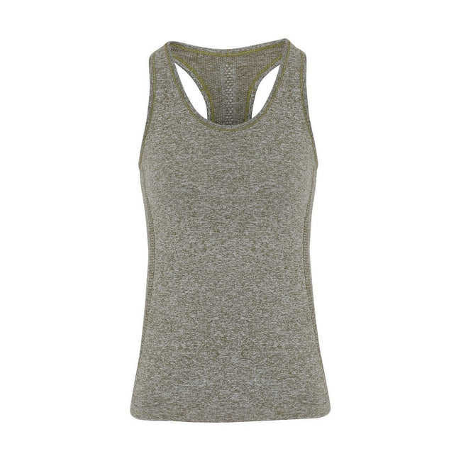 Olive - Front - TriDri Womens-Ladies Seamless 3D Fit Multi Sport Sculpt Vest