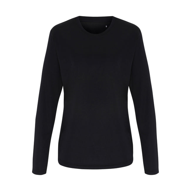 Black - Front - TriDri Womens-Ladies Long Sleeve Performance T-Shirt