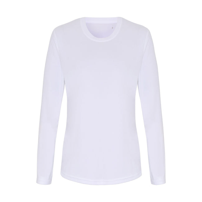 White - Front - TriDri Womens-Ladies Long Sleeve Performance T-Shirt