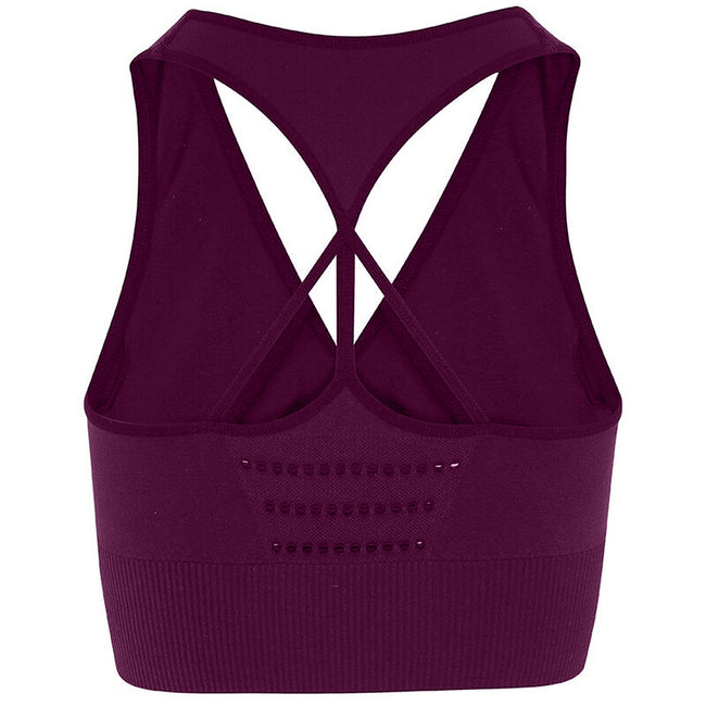 Mulberry - Back - TriDri Womens-Ladies Seamless 3D Fit Multi Sport Reveal Sports Bra