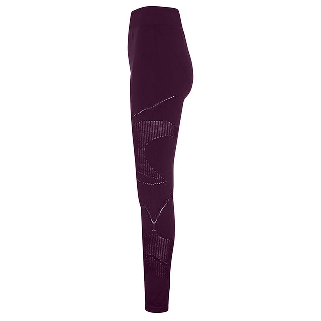 Mulberry - Side - TriDri Womens-Ladies Seamless 3D Fit Multi Sport Reveal Leggings