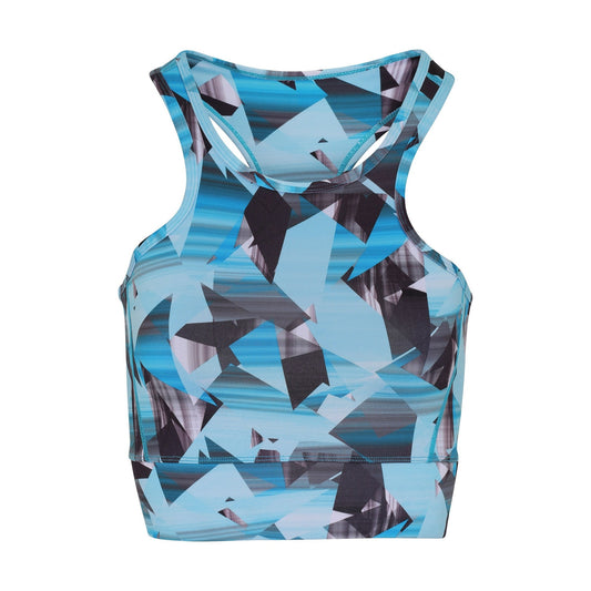 Turquoise - Front - TriDri Womens-Ladies Performance Sports Mid Length Bra