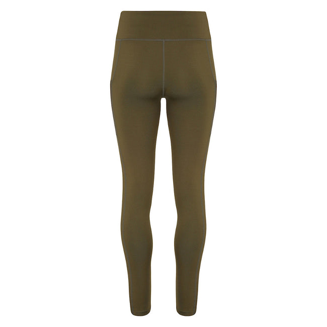 Olive Green - Back - TriDri Womens-Ladies Performance Compression Leggings