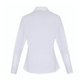 White - Back - Premier Womens-Ladies Stretch Fit Poplin Long Sleeve Blouse