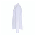 White - Side - Premier Womens-Ladies Stretch Fit Poplin Long Sleeve Blouse