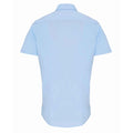 Pale Blue - Back - Premier Mens Stretch Fit Poplin Short Sleeve Shirt