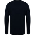 Black - Back - Henbury Mens 12 Gauge Fine Knit V-Neck Jumper - Sweatshirt