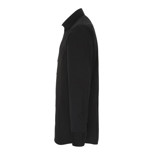Black - Side - Premier Mens Stretch Fit Poplin Long Sleeve Shirt
