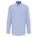 White-Light Blue - Front - Premier Mens Cotton Rich Oxford Stripe Shirt