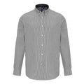 White-Grey - Front - Premier Mens Cotton Rich Oxford Stripe Shirt