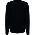 Black - Side - Henbury Womens-Ladies 12 Gauge Fine Knit V-Neck Jumper - Sweatshirt