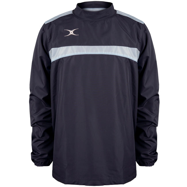 Dark Navy-Sky Blue - Front - Gilbert Childrens-Kids Photon Warm-Up Top