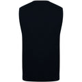 Black - Back - Henbury Mens Sleeveless 12 Gauge V-Neck Fine Knit Jumper
