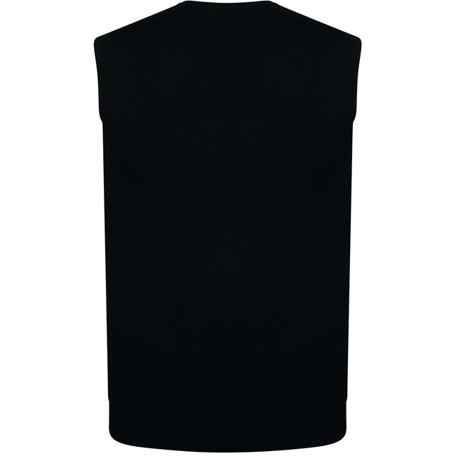 Navy - Back - Henbury Mens Sleeveless 12 Gauge V-Neck Fine Knit Jumper