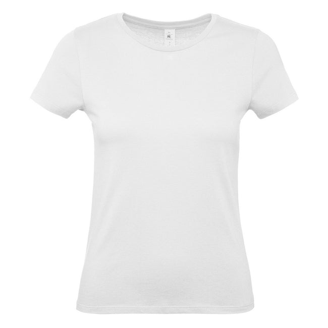 White - Front - B&C Womens-Ladies #E150 T-Shirt