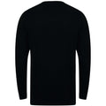 Black - Back - Henbury Mens Crew Neck 12 Gauge Fine Knit Jumper - Sweatshirt