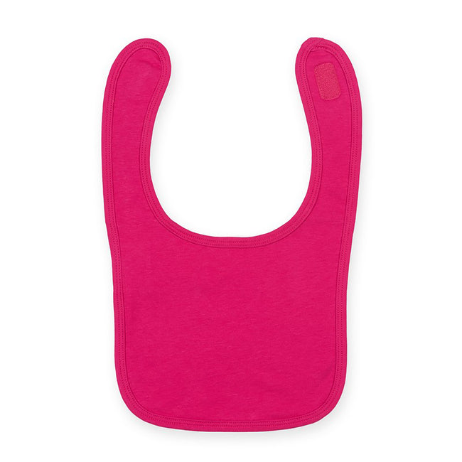 Fuchsia - Front - Larkwood Baby Unisex Plain & Contrast Bib (Pack of 2)