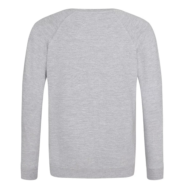 Grey - Back - AWDis Academy Childrens-Kids Crew Neck Raglan School Sweatshirt (Pack of 2)