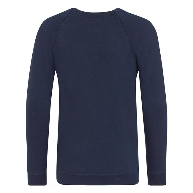 Navy - Back - AWDis Academy Childrens-Kids Crew Neck Raglan School Sweatshirt (Pack of 2)