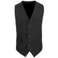 Black - Front - Premier Mens Lined Polyester Waistcoat - Catering - Bar Wear (Pack of 2)