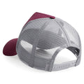 Burgundy- Light Grey - Back - Beechfield Mens Half Mesh Trucker Cap - Headwear (Pack of 2)