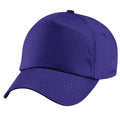 Purple - Back - Beechfield Unisex Plain Original 5 Panel Baseball Cap (Pack of 2)