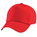 Bright Red - Back - Beechfield Unisex Plain Original 5 Panel Baseball Cap (Pack of 2)