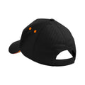 Black-Orange - Back - Beechfield Unisex Ultimate 5 Panel Contrast Baseball Cap With Sandwich Peak - Headwear (Pack of 2)