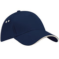 French Navy-Putty - Front - Beechfield Unisex Ultimate 5 Panel Contrast Baseball Cap With Sandwich Peak - Headwear (Pack of 2)