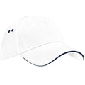 White-French Navy - Front - Beechfield Unisex Ultimate 5 Panel Contrast Baseball Cap With Sandwich Peak - Headwear (Pack of 2)