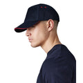 Black-Classic Red - Back - Beechfield Unisex Ultimate 5 Panel Contrast Baseball Cap With Sandwich Peak - Headwear (Pack of 2)