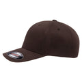 Brown - Back - Yupoong Mens Flexfit Fitted Baseball Cap (Pack of 2)