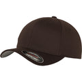 Brown - Front - Yupoong Mens Flexfit Fitted Baseball Cap (Pack of 2)