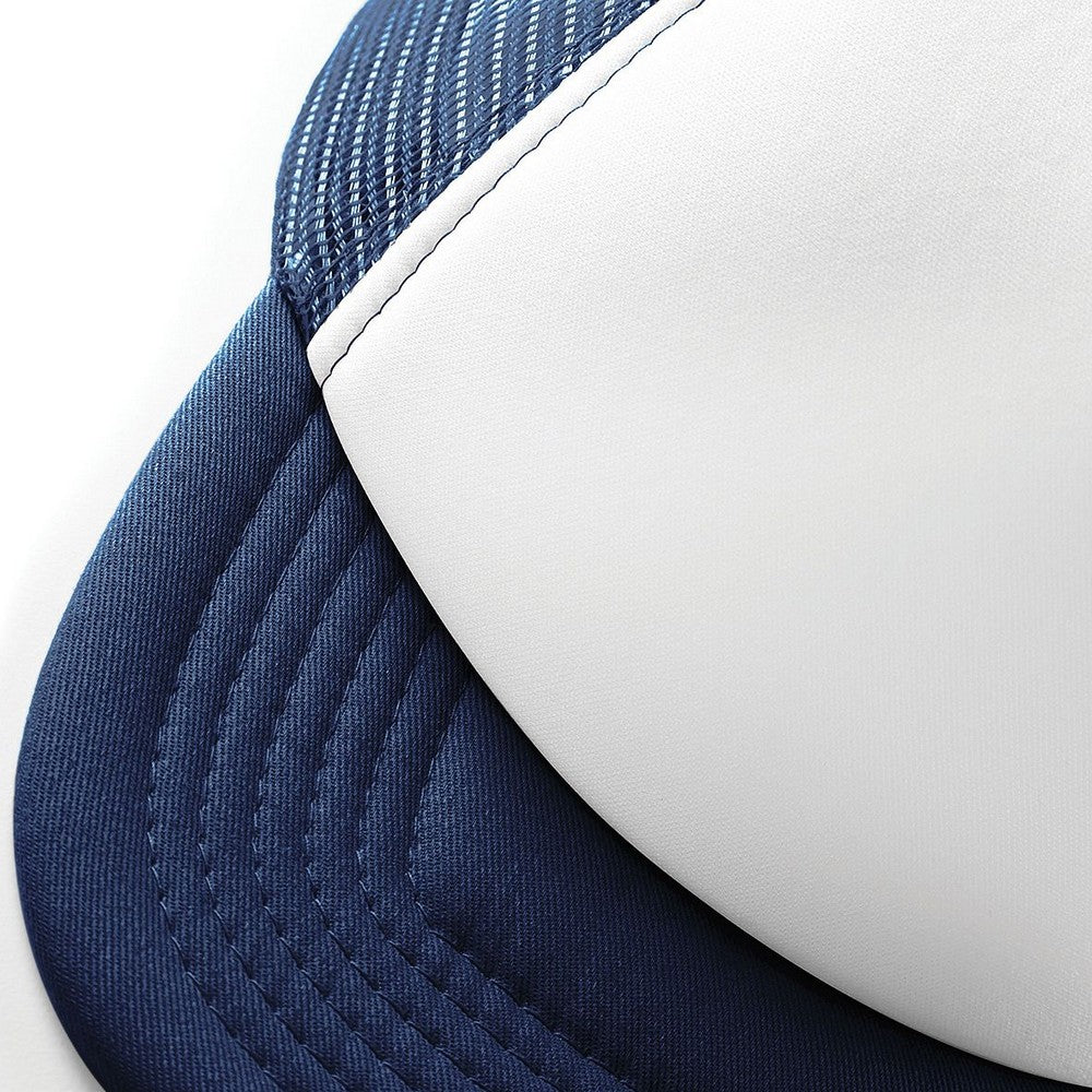 French Navy-White - Side - Beechfield Vintage Plain Snap-Back Trucker Cap (Pack of 2)
