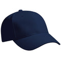 French Navy - Front - Beechfield Unisex Pro-Style Heavy Brushed Cotton Baseball Cap - Headwear (Pack of 2)